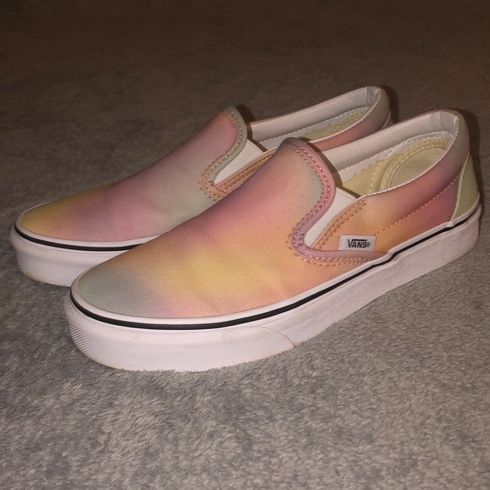 Vans pastel slip ons